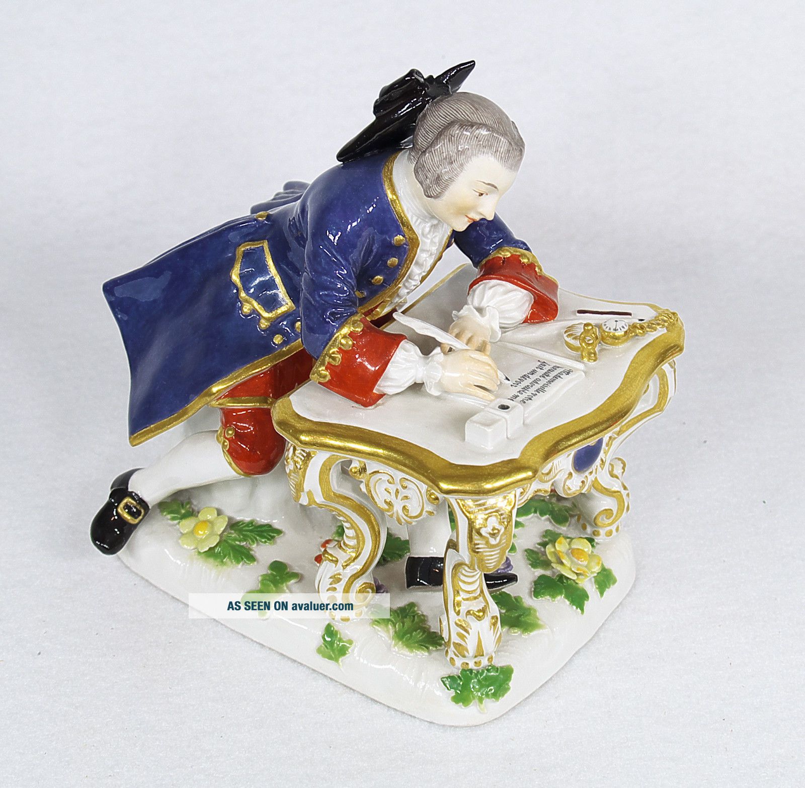 Antique Meissen Porcelain Figure Courting Gentleman ' The Letter Writer '
