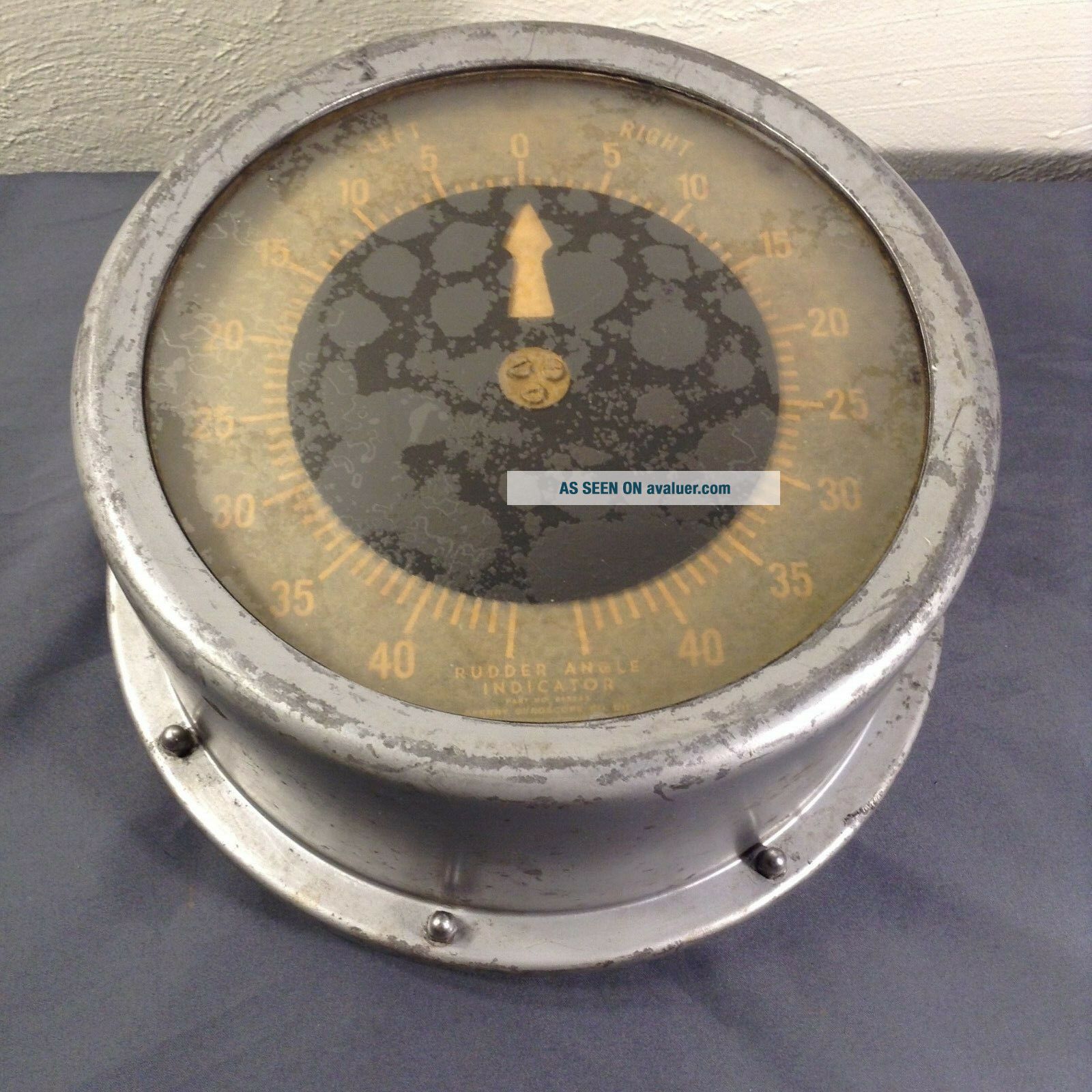 WWII USN Large Ship Rudder Angle Indicator Sperry Gyroscope Co. 665563 ...