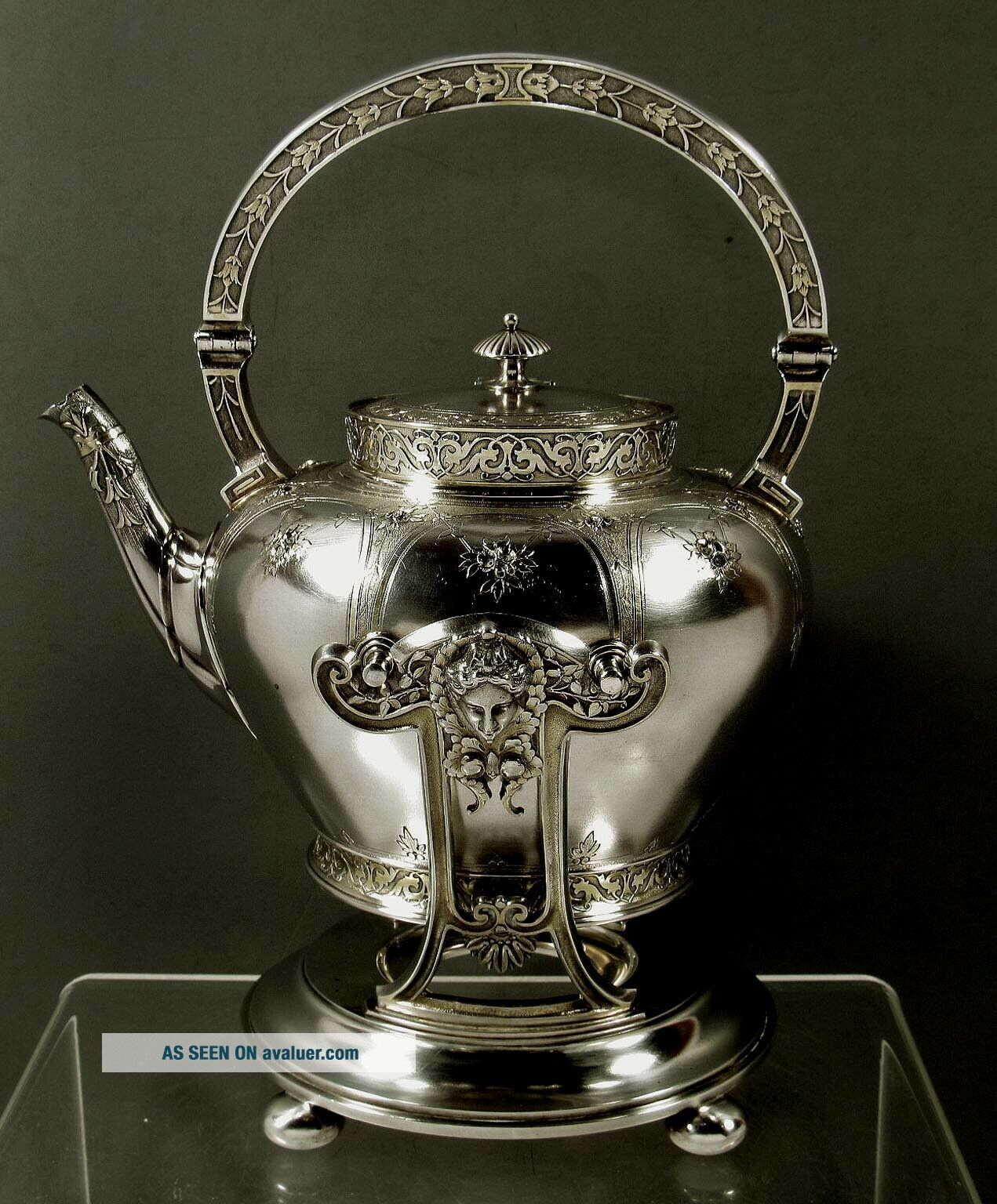 Gorham Sterling Tea Set Tea Kettle & Stand 1881 Museum