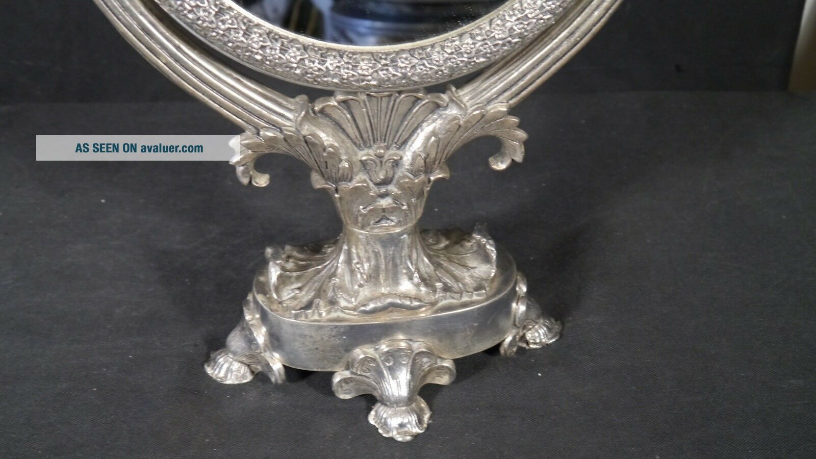 Neoclassical Style Double Sided Silvered Bronze Table Mirror Figural ...