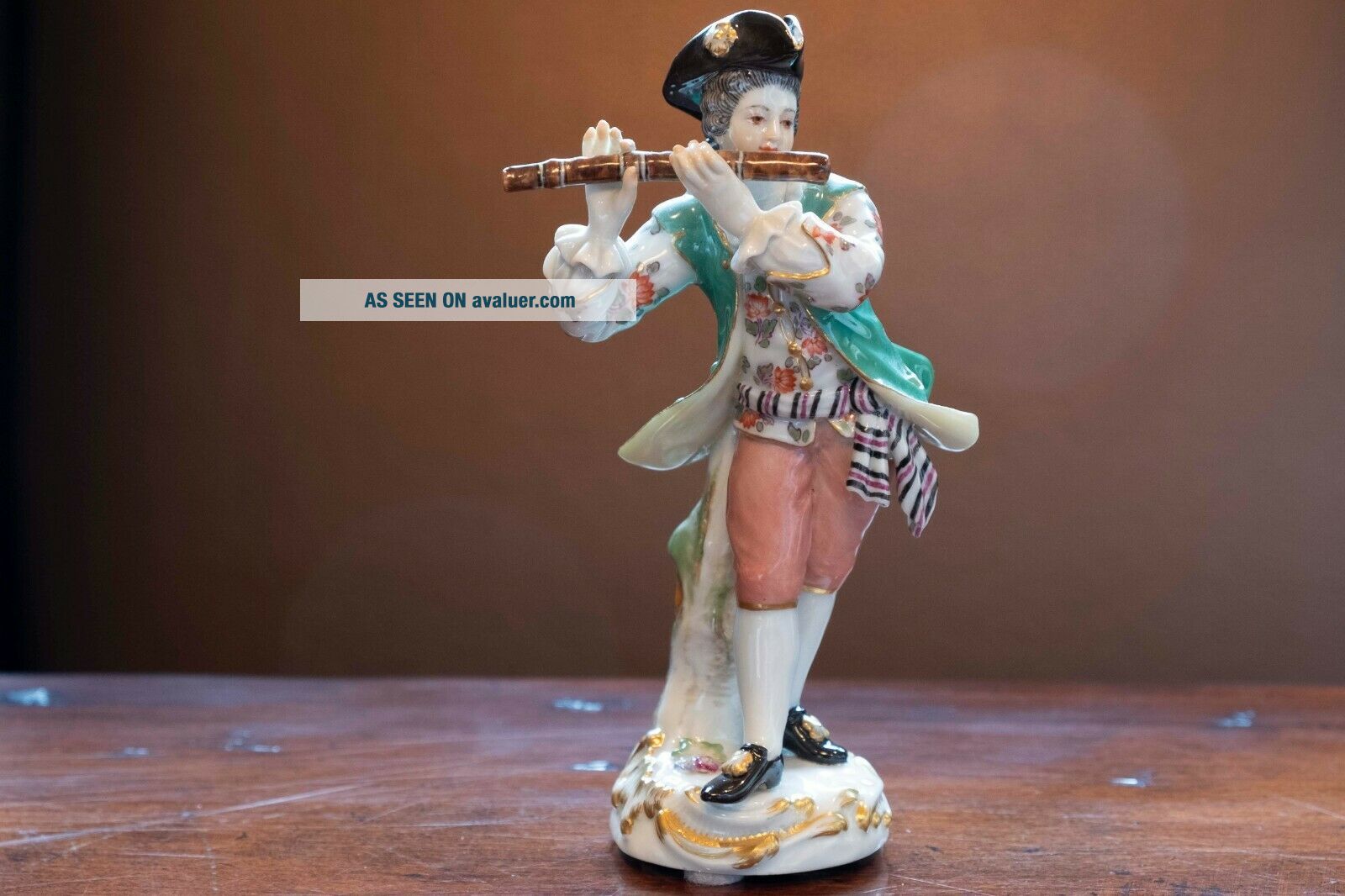 Meissen Porcelain Figure of Flute Player from Galant Orchestra