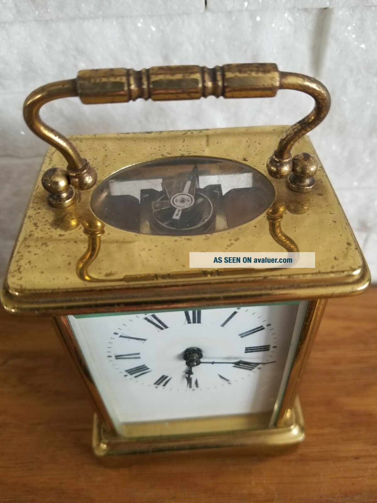 ANTIQUE BRASS CASED CARRIAGE CLOCK | #143583