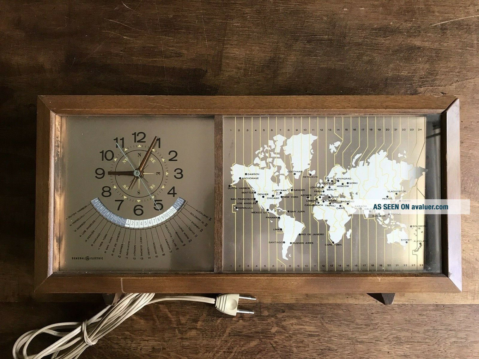 Cold War Era General Electric World Terrestrial Time Clock Model 8111 ...