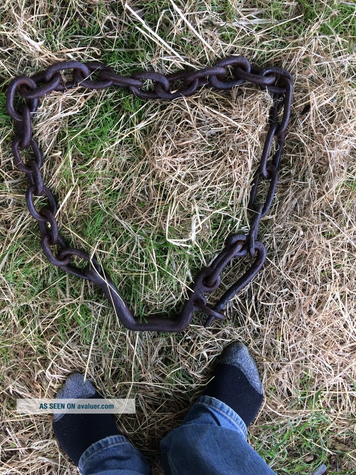 Antique Iron Hand Forged Clevis Chain Hook Tractor Farm HITCH Bridal ...