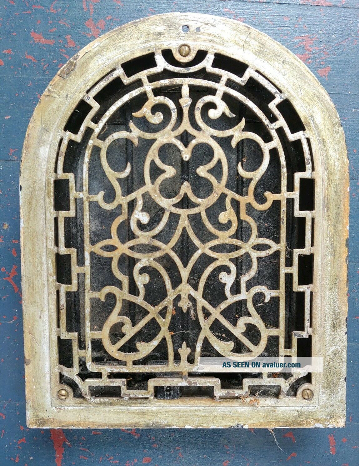 Antique Cast Iron Arch Top Dome Heat Grate Wall Register 9x12 Opening ...