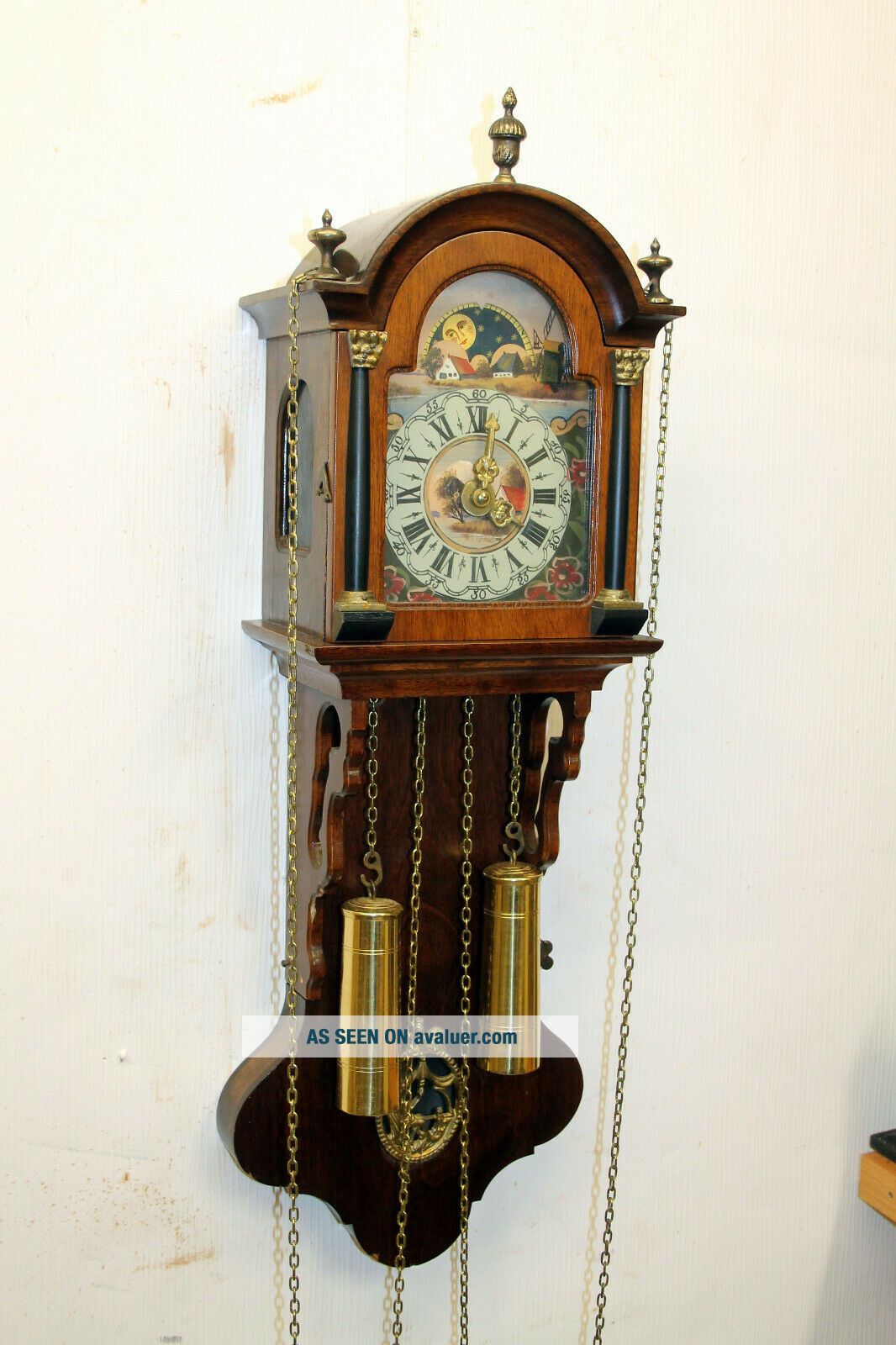 Old Wall Clock Friesian Dutch Schippertje Clock With Moonphase Warmink ...