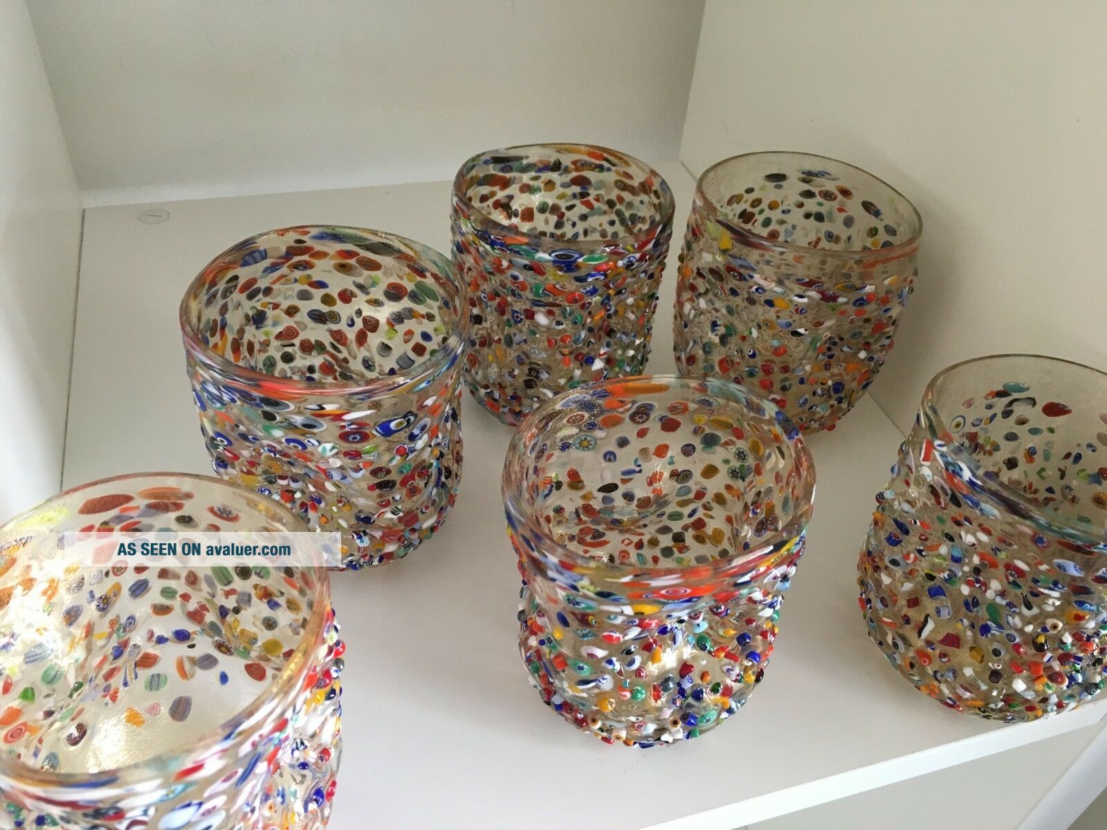 6 Bicchieri in Vetro I Colori di Murano. TUMBLE-ARLECCHINO - Mazzega Art & Design