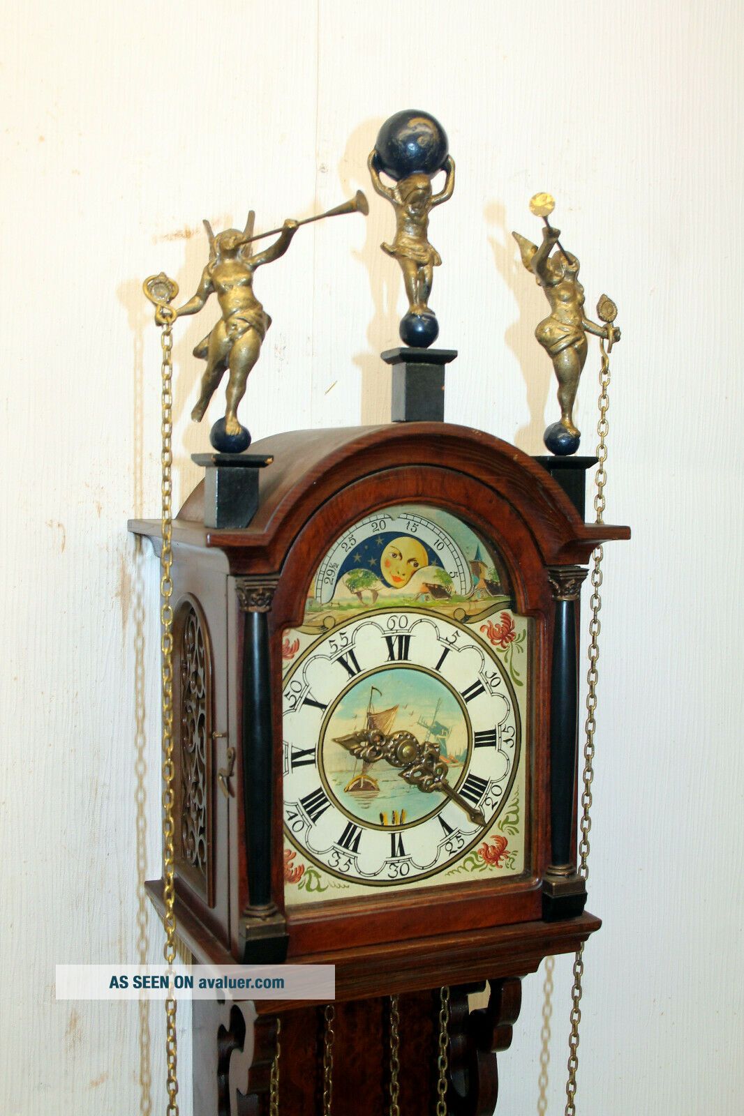 Old Wall Clock Friesian Dutch Schippertje Clock With Moonphase Warmink ...
