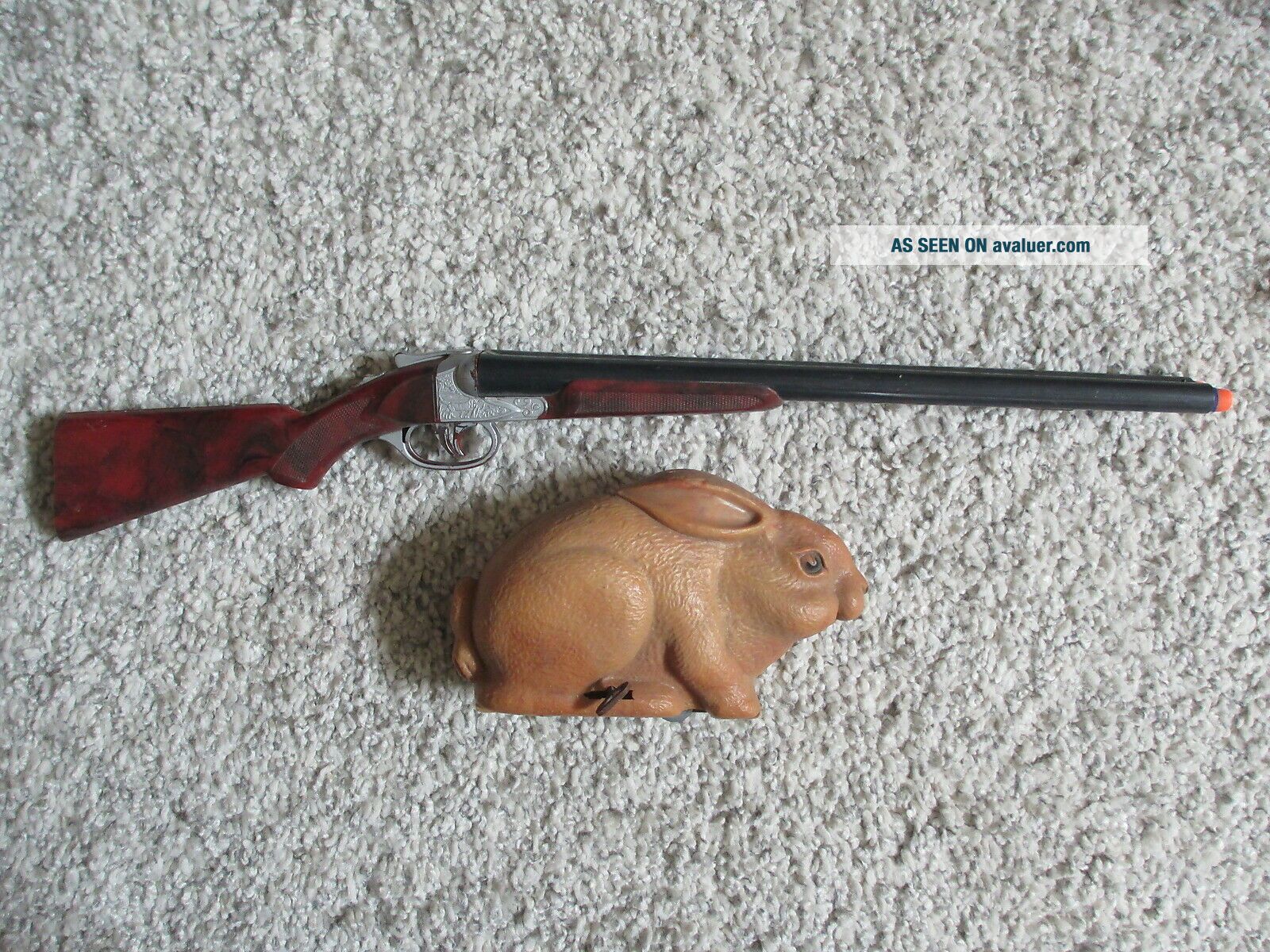 Marx Rabbit Hunt Marx Vintage Wind Up Rabbit Hunt Hunter Target Double Barrel Shotgun ...