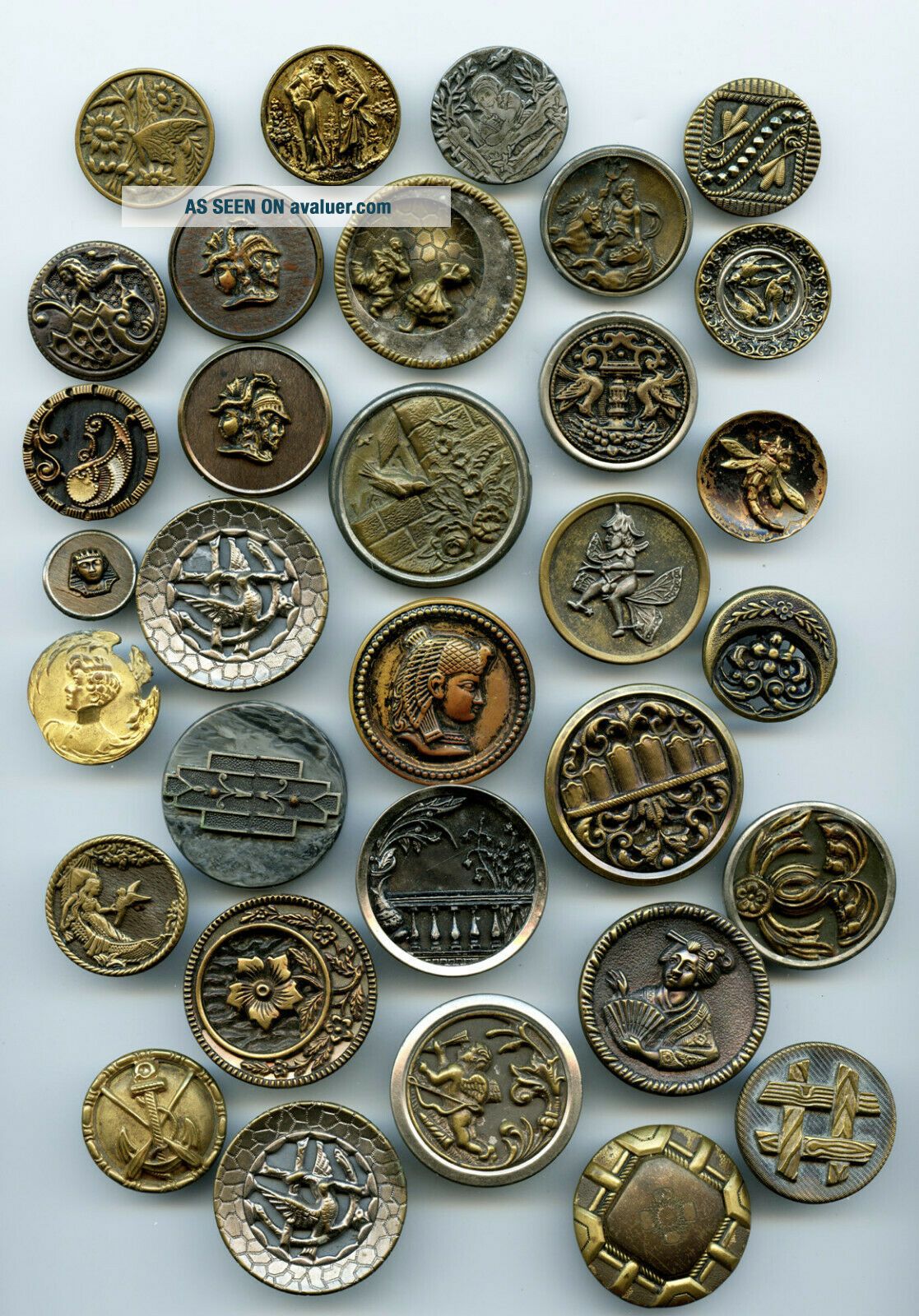 32 Antique Buttons Mostly Pictorial Story Buttons Mythology Fairy Tale ...