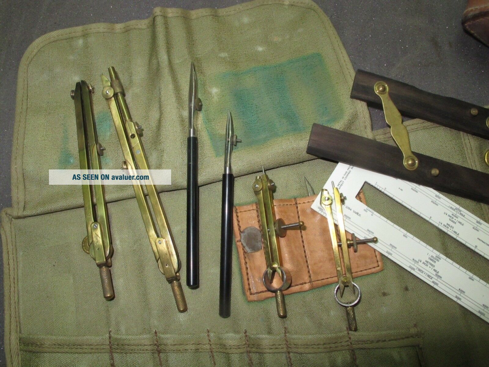 WW2 Royal Engineers Drawing Set BWC MkVI Clinometer Stanley Ruler Map 6 ...
