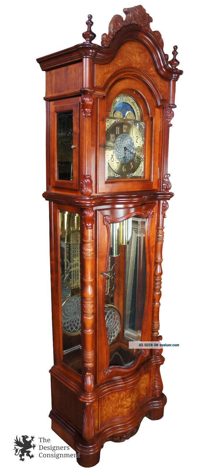 Ridgeway Baker Street Grandfather Clock 9030 Carved Antiqued Cherry ...