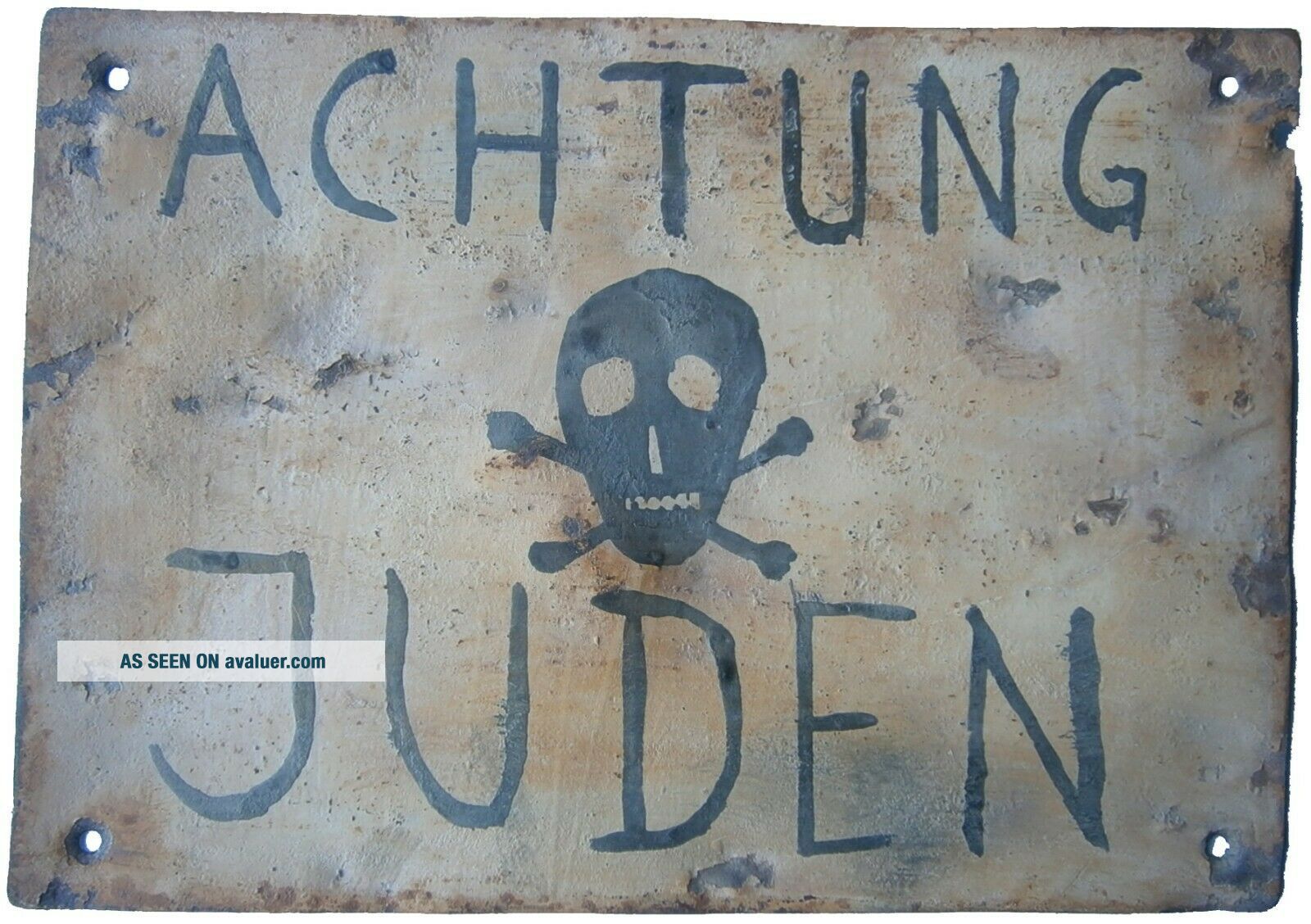 Ww2 GERMANY Sign Before 1939 Attention WWII Judaica JEWISH German Text ...