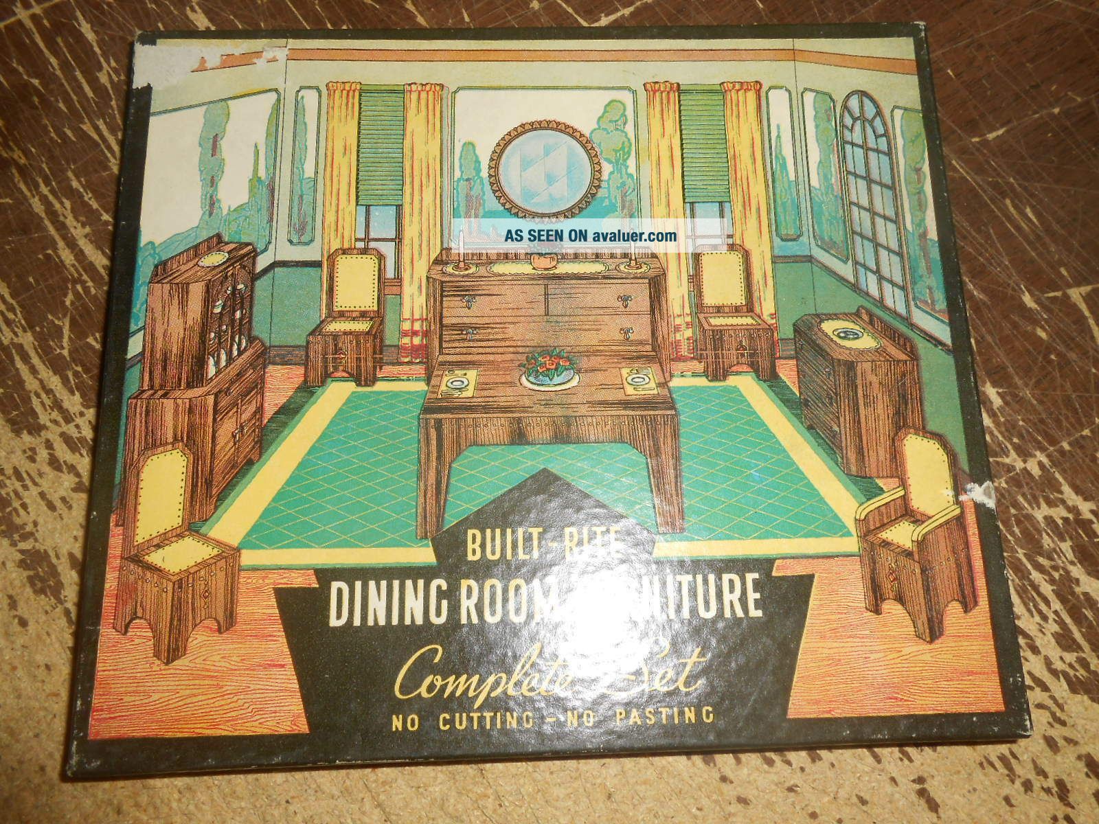 1940s Built Rite Dining Room Doll House Furniture Kit Unstarted 46 ...