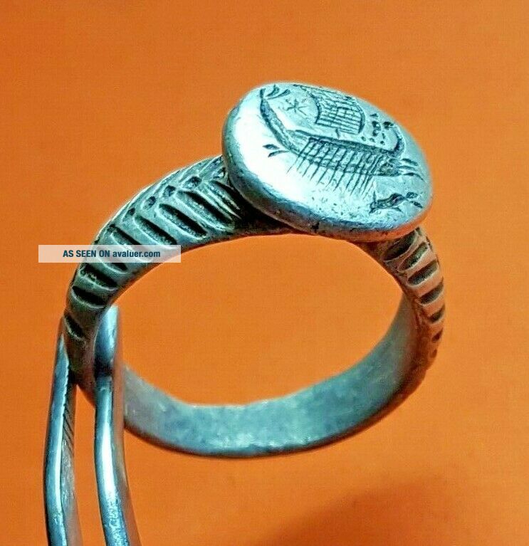 LEGIONARY ANCIENT SILVER ROMAN RING (ROMAN GALLEY) | #541135