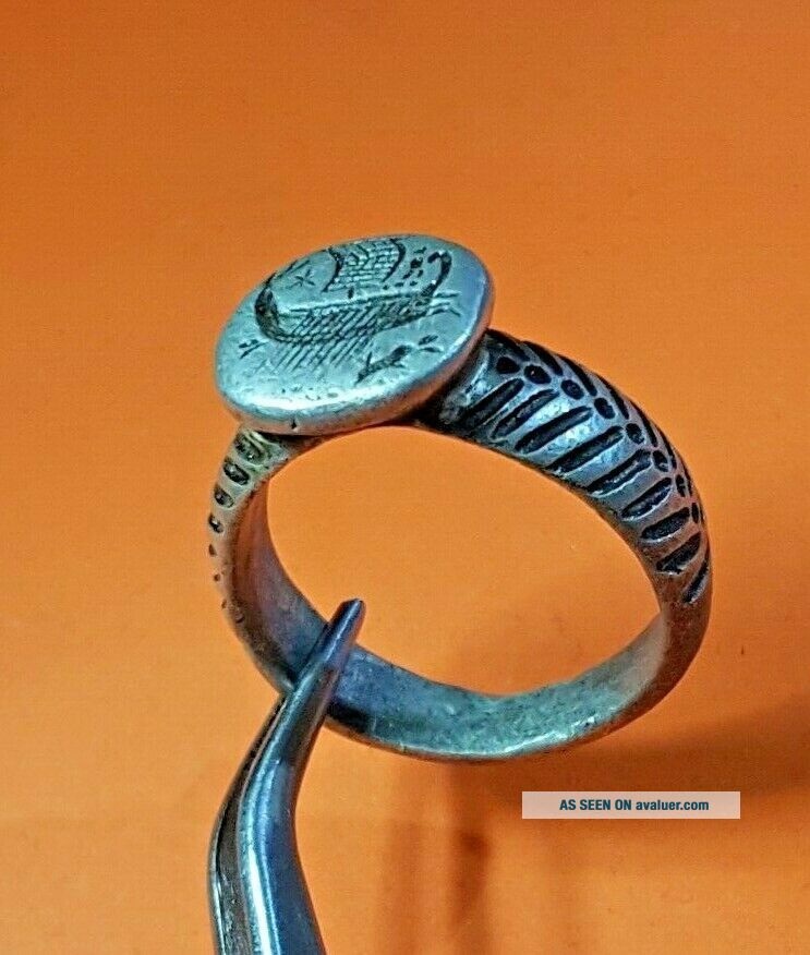 LEGIONARY ANCIENT SILVER ROMAN RING (ROMAN GALLEY) | #541135
