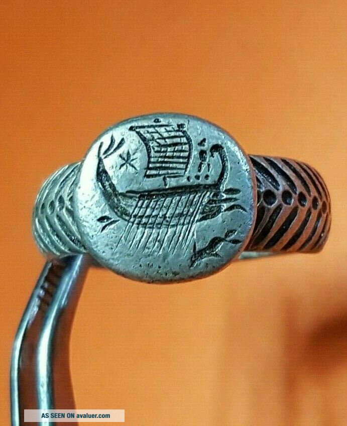 LEGIONARY ANCIENT SILVER ROMAN RING (ROMAN GALLEY) | #541135