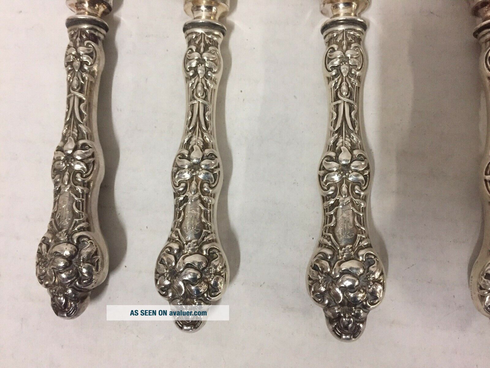 Set Of 6 STERLING Silver KNIVES OLD ORANGE BLOSSOM ALVIN W/ “B ...