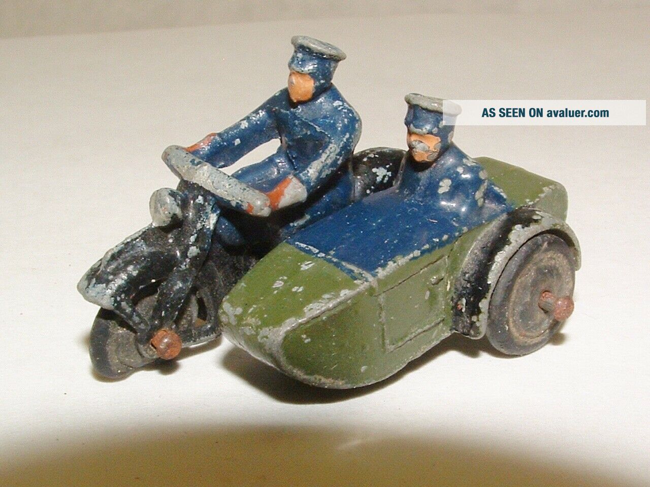 Old Toy Motorcycle Sidecar & Cop Riders. DINKY Toys. Made In England ...
