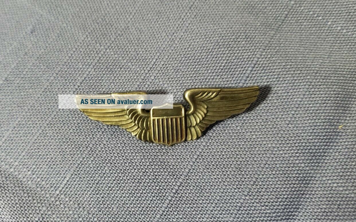 Sterling Silver WWII United States Army Air Force Pilot Wings Pin 2 ...