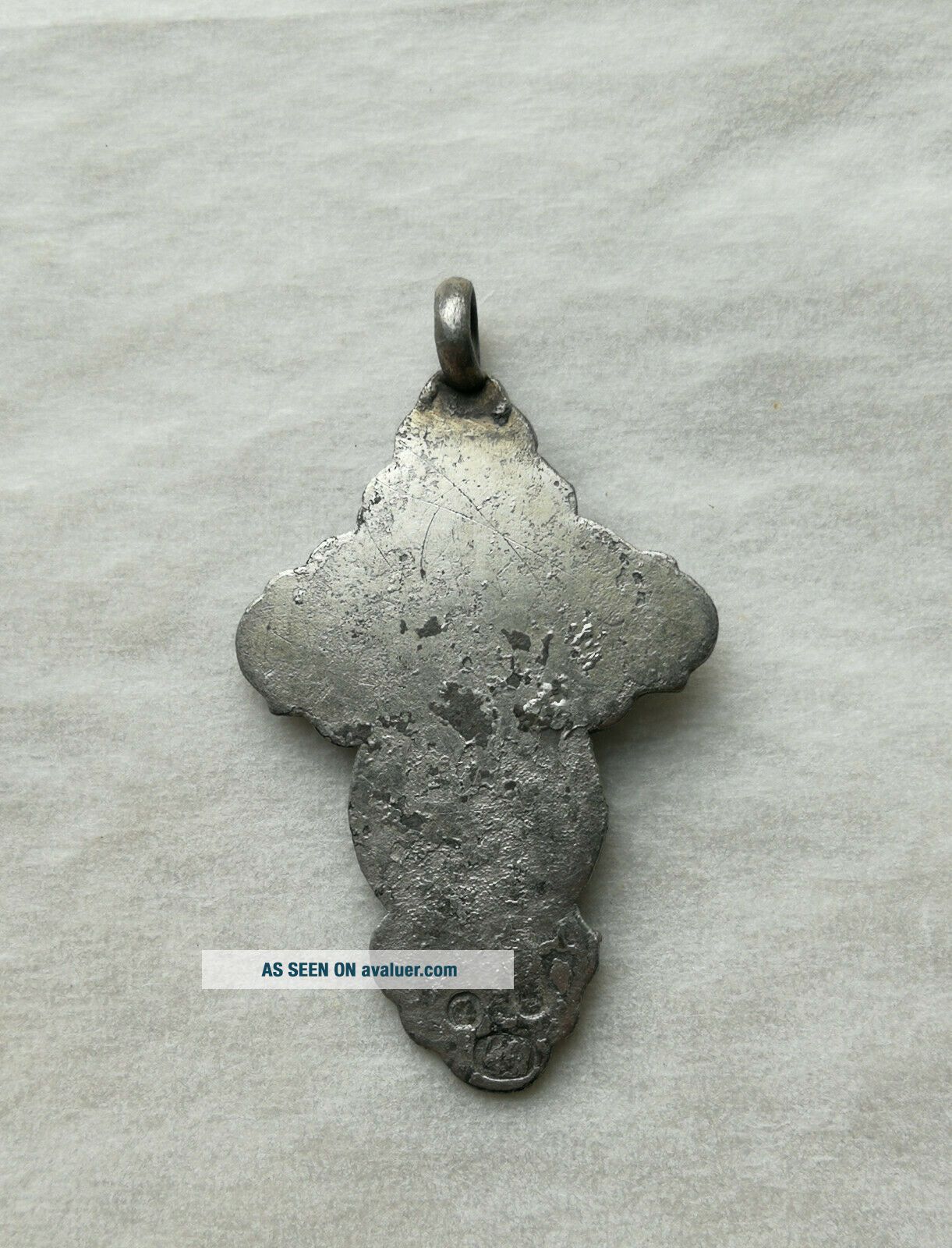 LATE/POST MEDIEVAL ERA SILVER ENAMEL CROSS - WEARABLE | #614900