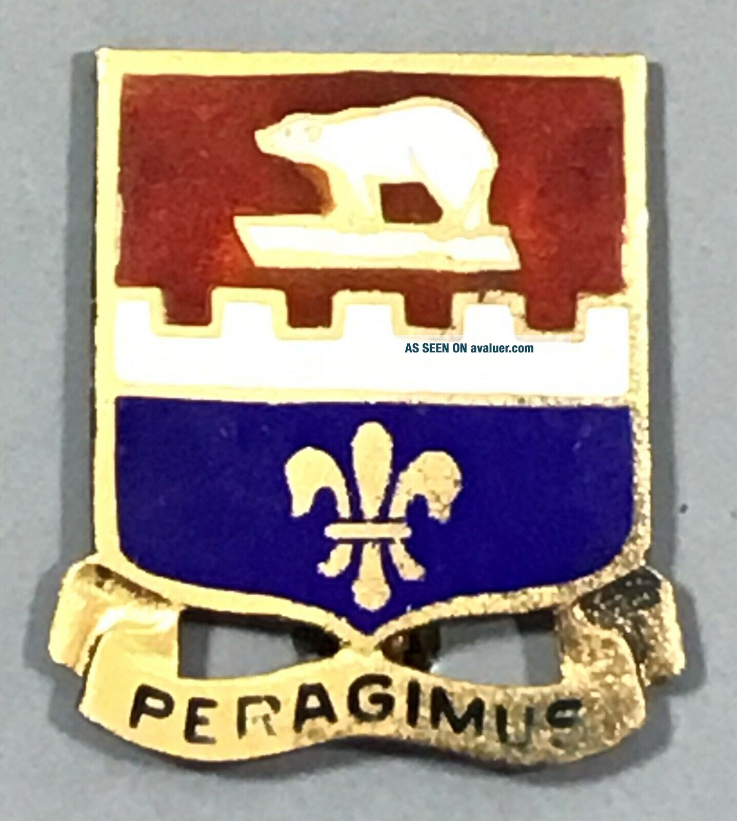 WWII Army 310th Engineer Regiment DUI DI Unit Crest PB Dondero Sterling ...