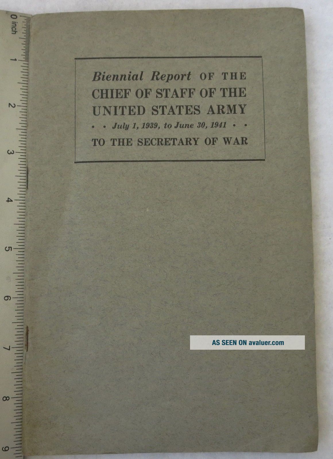 Secretary Ww2 Rare 1941 State Of US ARMY FORCES REPORT SECRETARY Of WAR (Pre WW2 ...