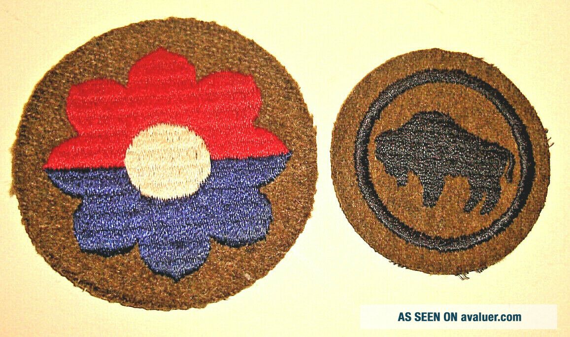 (2) Vintage WW2 US Army PATCHES - 9th & 92nd (Buffalo Soldiers ...