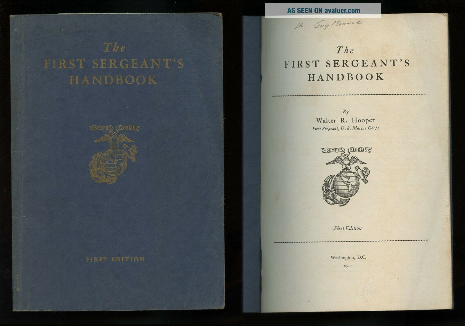 The First Sergeant ' S Handbook 1st Edition 1941 USMC | #664365