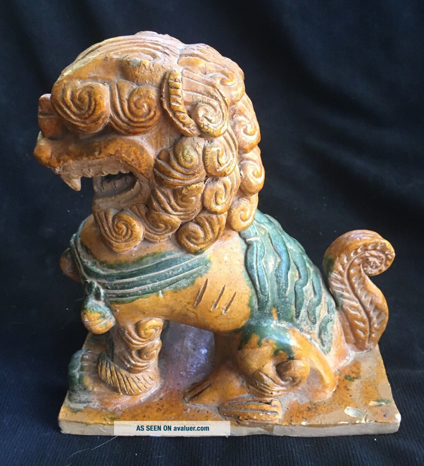 Antique Chinese 1800’s Foo Dog Roof Tile | #680512