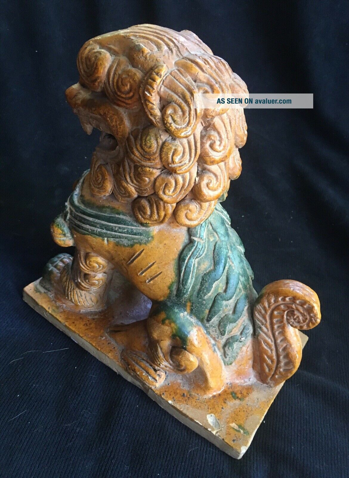 Antique Chinese 1800’s Foo Dog Roof Tile | #680512