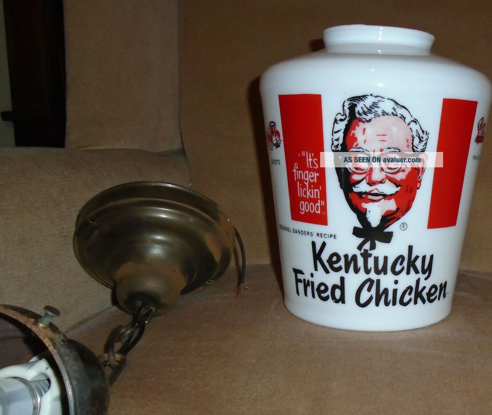 String Light Kfc Kentucky Fried Chicken Glass Globe Light Fixture - Vintage - KFC BUCKET ...