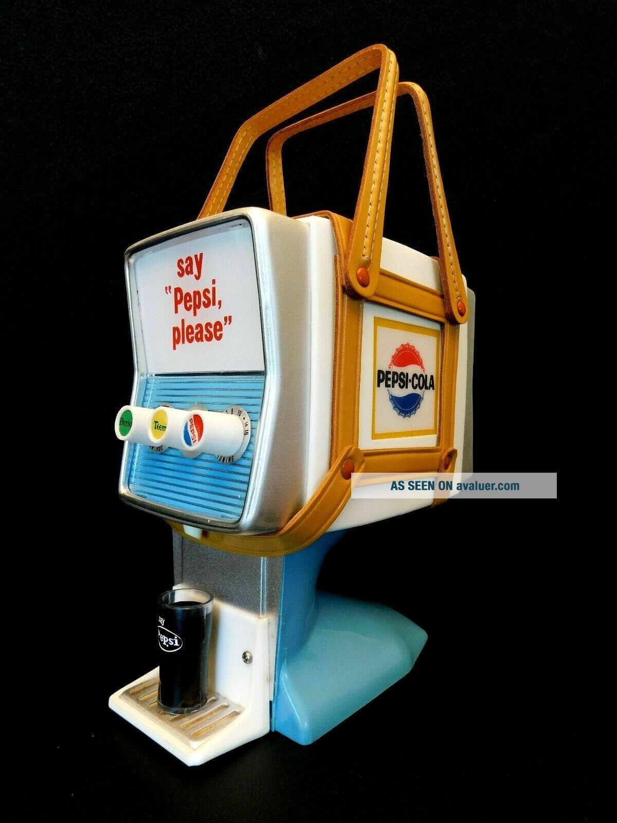 VINTAGE 1960s GEM PEPSI COOLER OLD ANTIQUE SODA MACHINE TUBE RADIO &