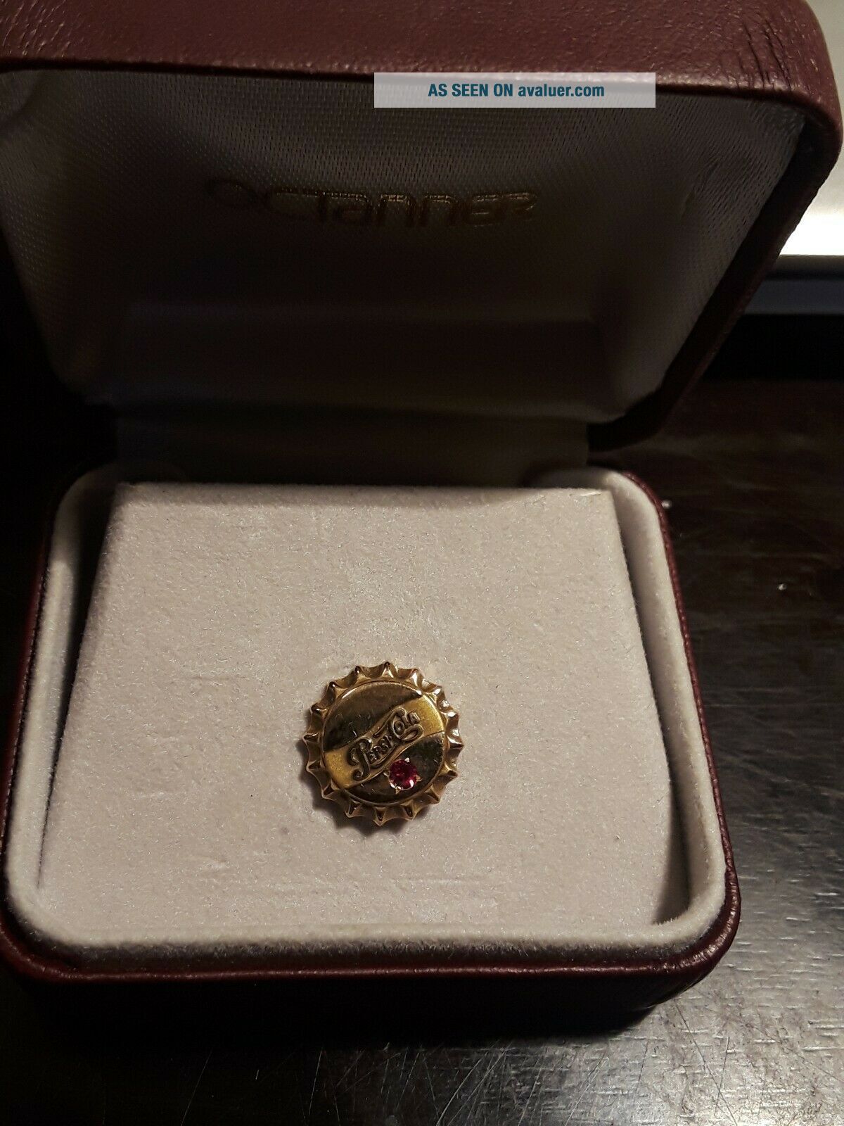 Service Pin Ruby Vintage 10K Gold PEPSI Employee Service Pin With Ruby | #783220