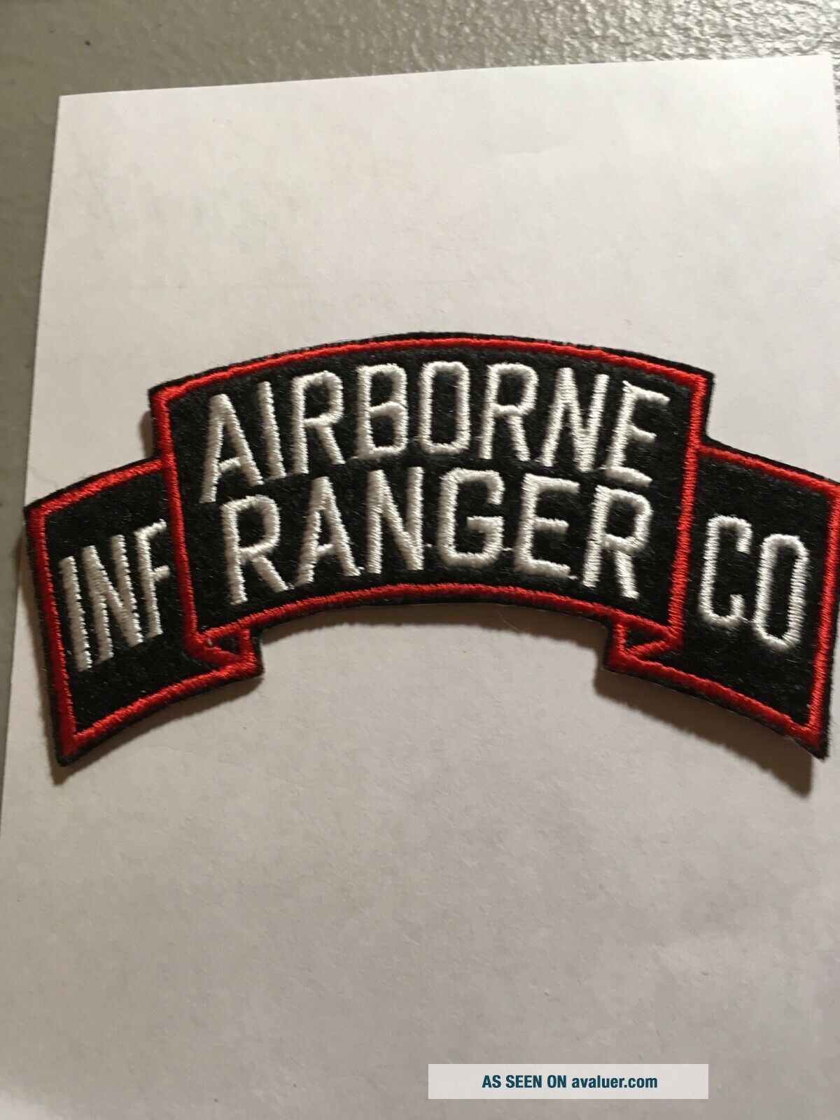 WW2 US Army Airborne Ranger INF Co Battalion Tab Scroll Arch Patch 0630 ...