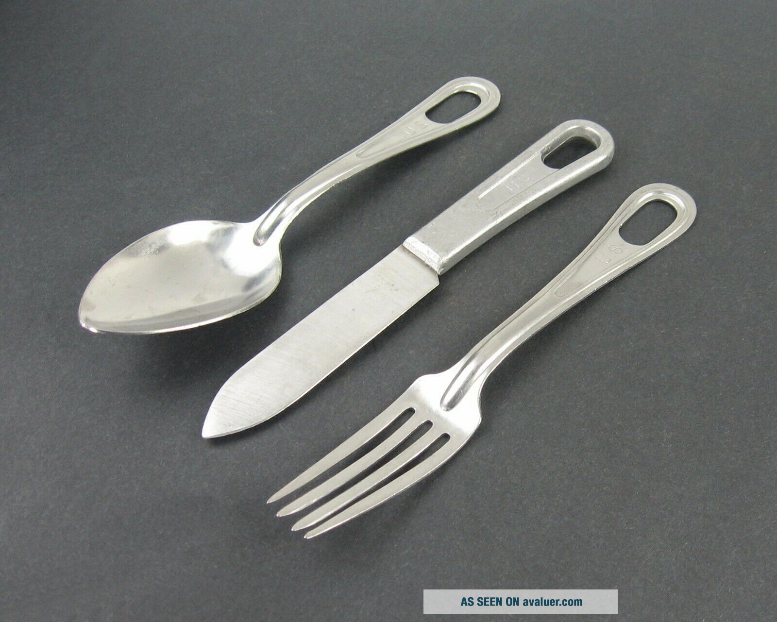 WW2 1945 US Army / Marines Military Issue Mess Utensils: Spoon Knife ...