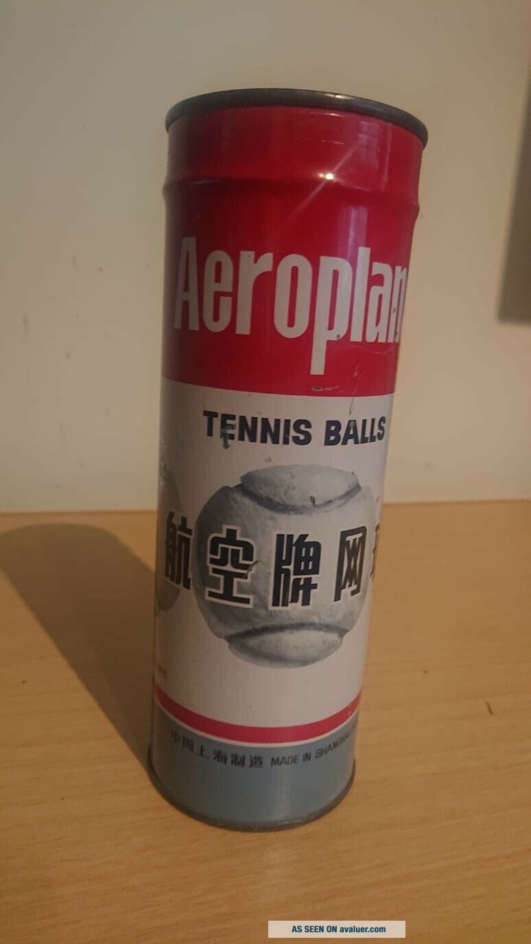 Vintage Aeroplane Tennis Balls in Can
