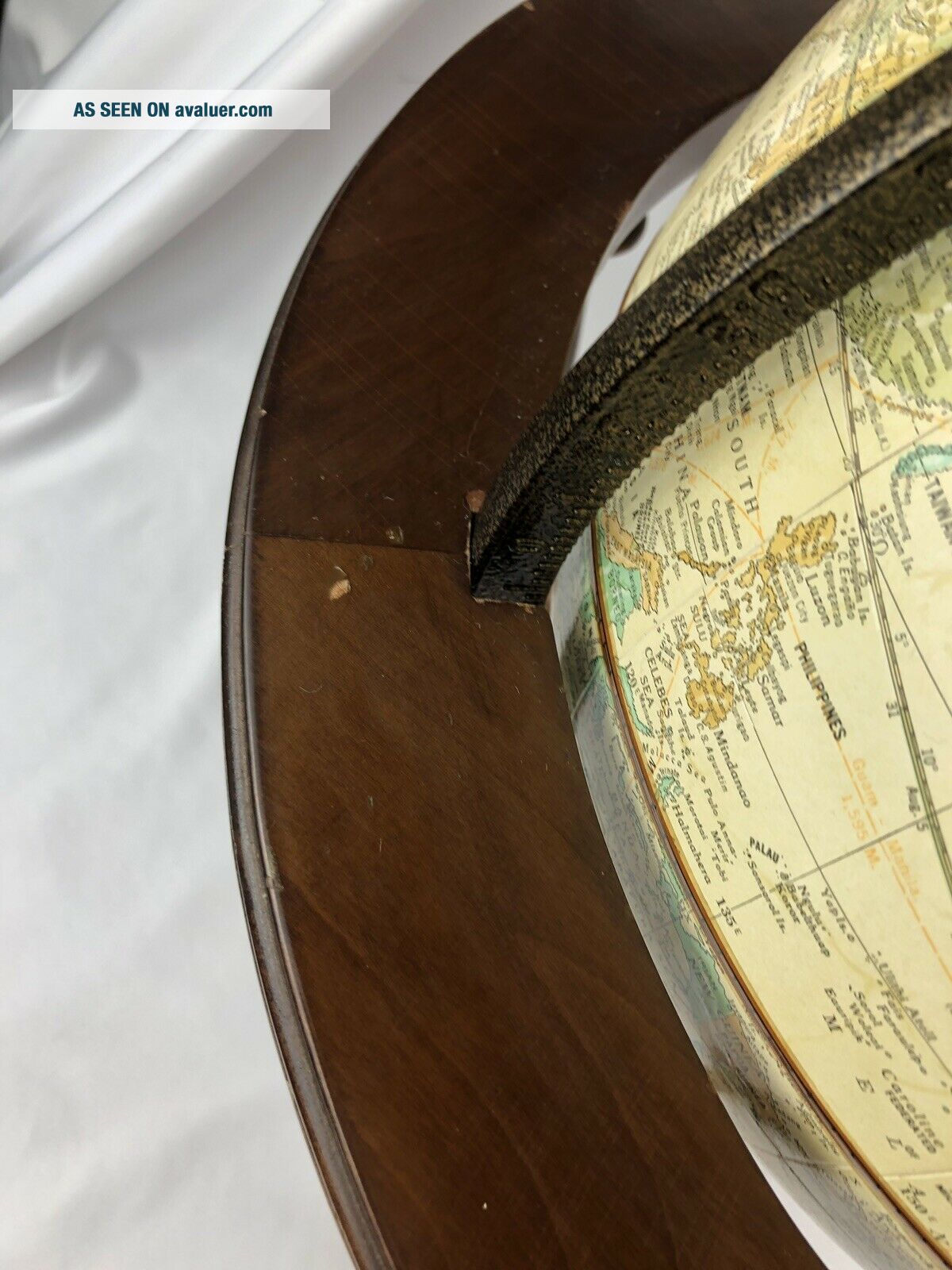 VINTAGE 12” CRAM ' S IMPERIAL WORLD GLOBE WITH WOOD STAND | #1096059