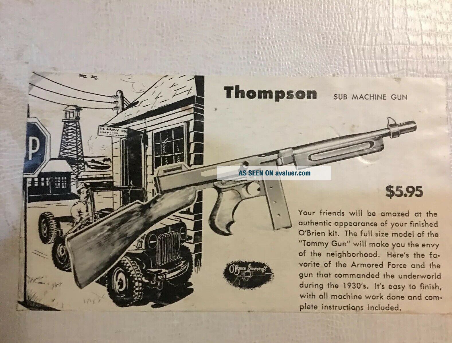 A R. Thompson Vintage O’brien Thompson MachineGun Model Kit | #1103547