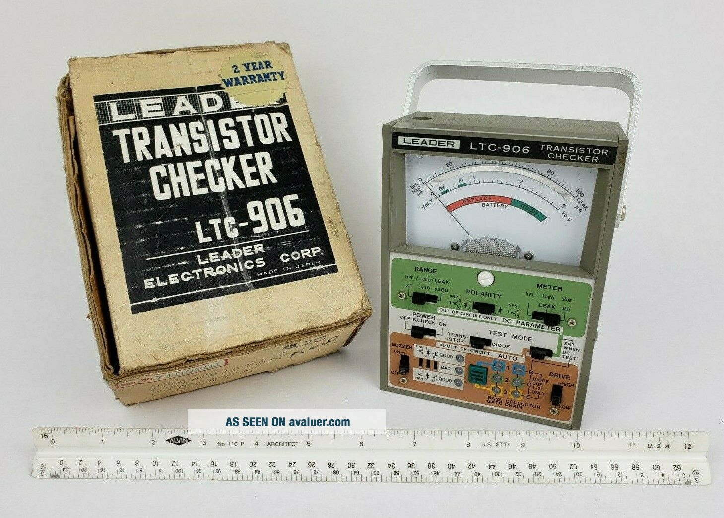 Vintage Leader LTC - 906 transistor checker tester semiconductor antique diode