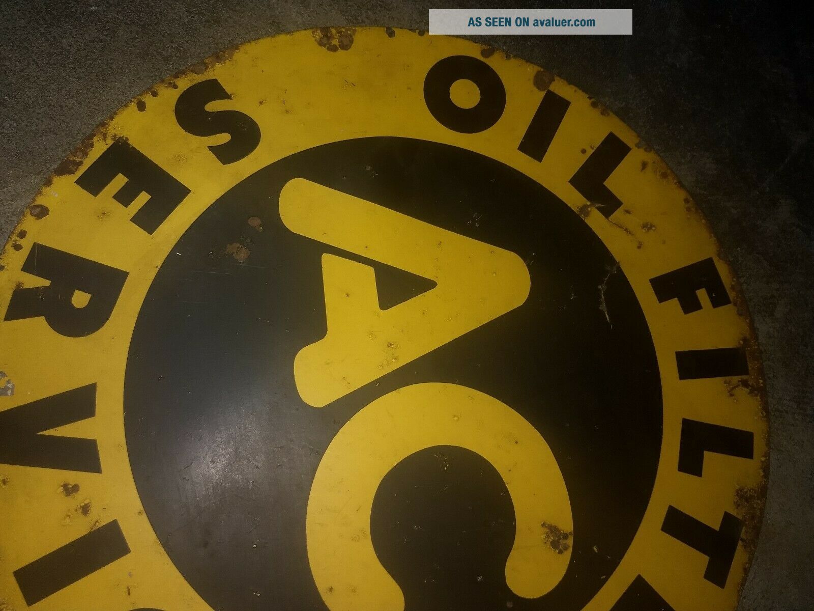 RARE AC OIL FILTER SERVICE GAS STATION ADVERTISING METAL FLANGE SIGN ...