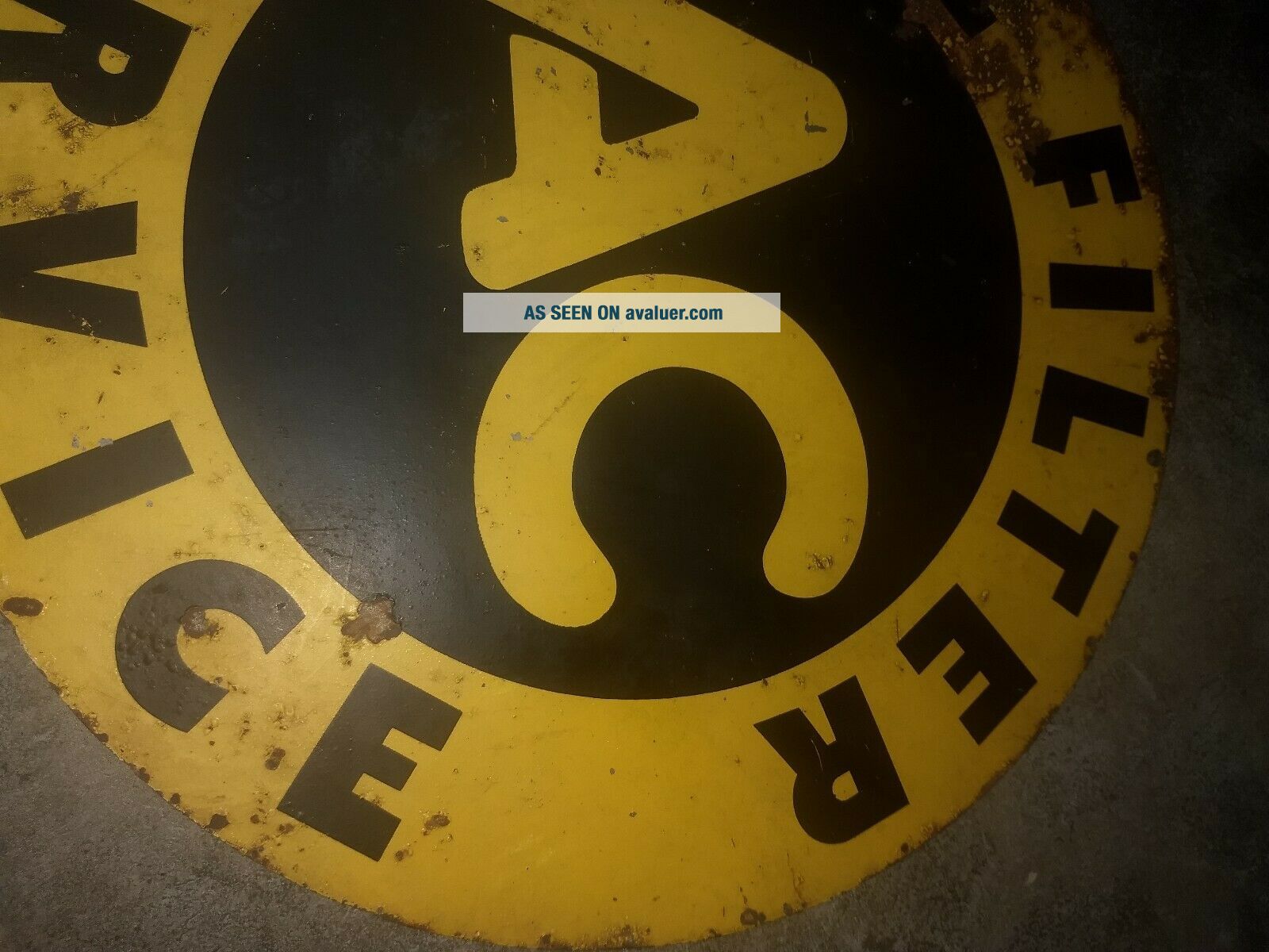 RARE AC OIL FILTER SERVICE GAS STATION ADVERTISING METAL FLANGE SIGN ...