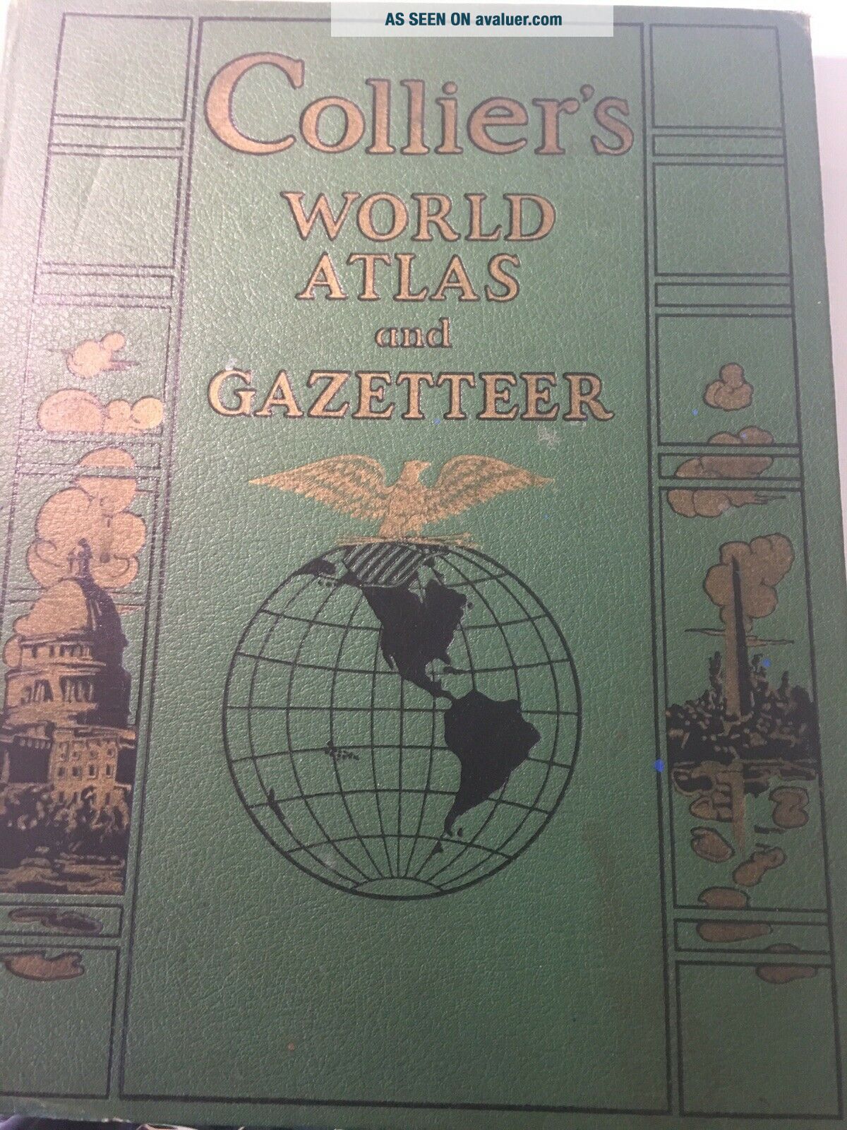 VINTAGE 1943 COLLIERS WORLD ATLAS AND GAZETTEER - WWII HARD | #1249480